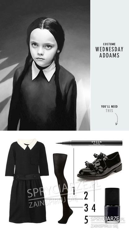 Kostium na Halloween - Wednesday Addams