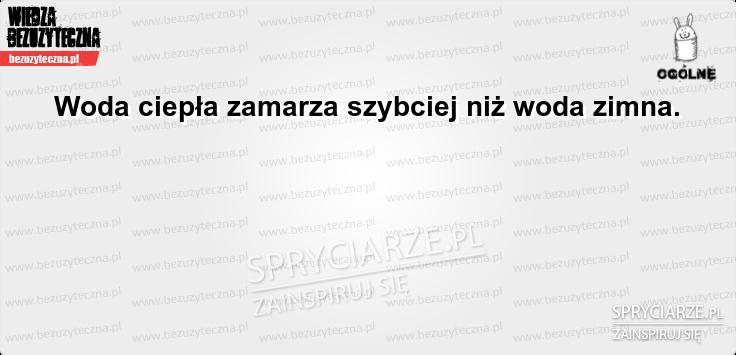 Interesujący fakt związany z wodą