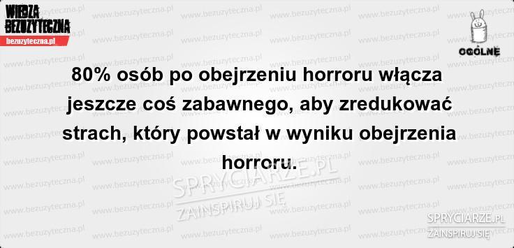 80 procent osób po obejrzeniu horroru ...