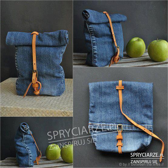 Śniadaniówka z nogawki jeansów