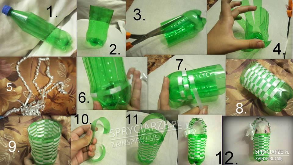 Ozdobny koszyczek z plastikowej butelki