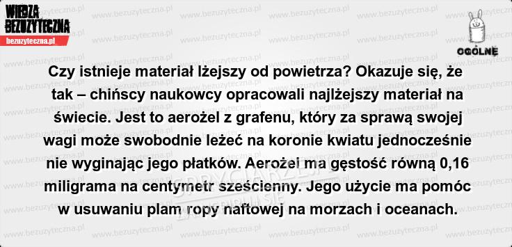 Materiał który jest lżejszy od powietrza