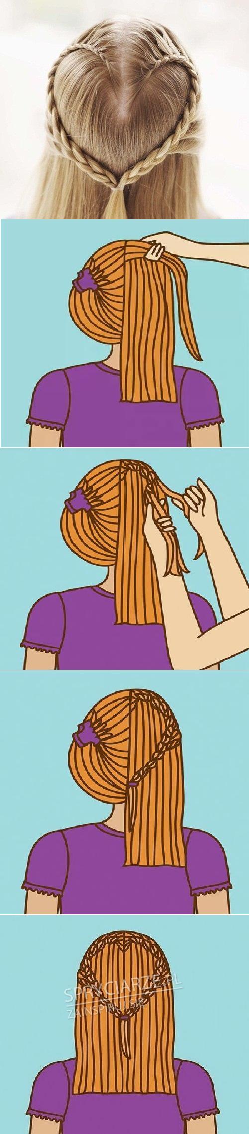 Pomysł na zrobienie warkoczy w kształcie serca