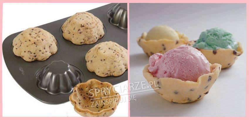 chrupiące miseczki do lodów