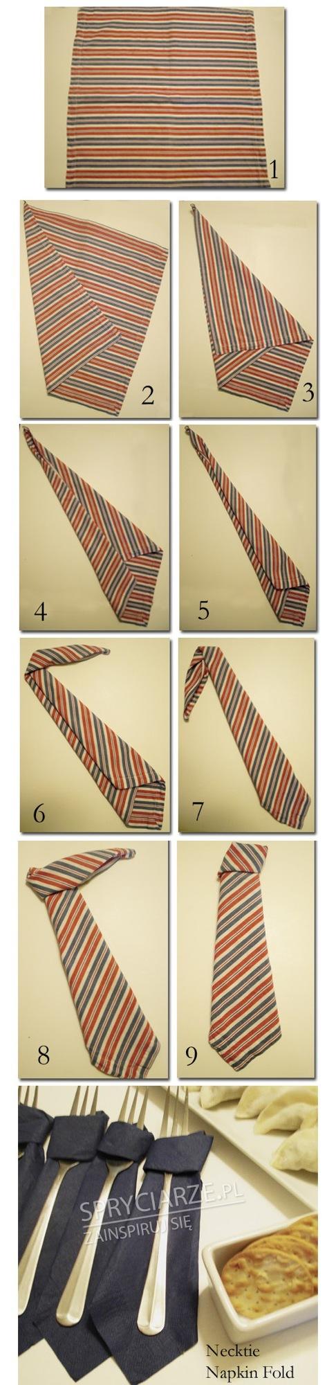 Składanie serwetki w krawat