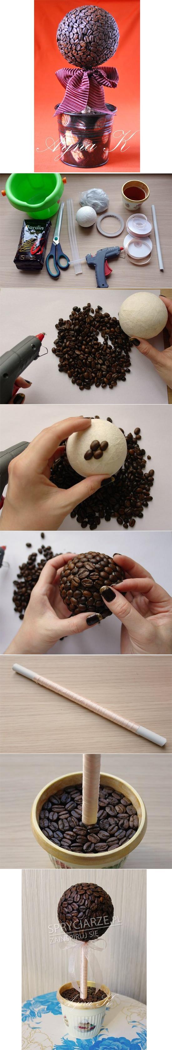 Ozdoba z ziarenek kawy