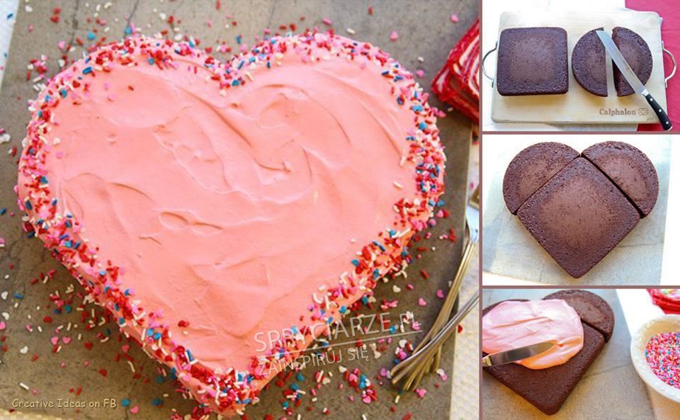 Szybki sposób na ciasto w kształcie serca