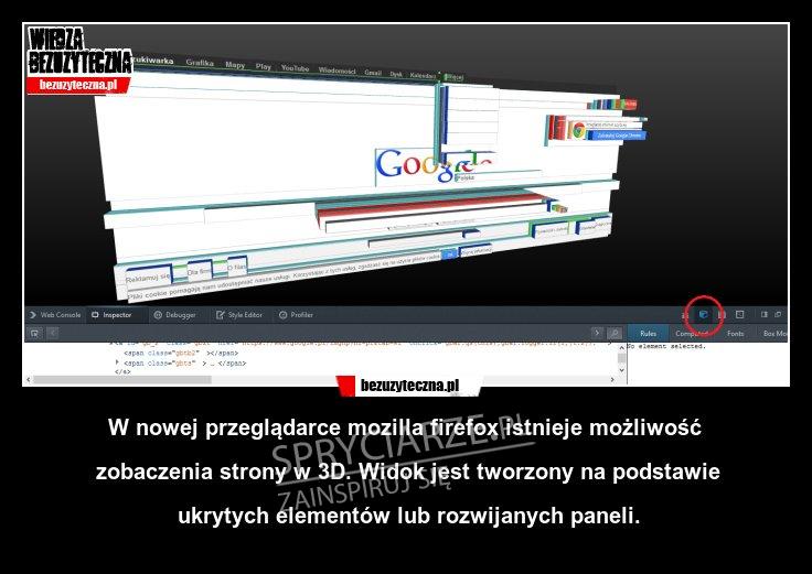 Strony internetowe w 3D dzięki przeglądarce Firefox