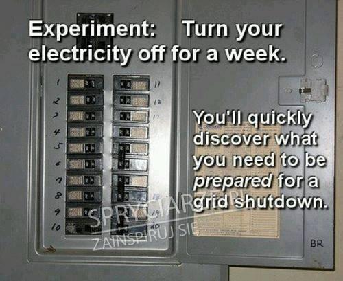 Wyłącz prąd na tydzień. Szybko zobaczysz co potrzebujesz w razie awarii prądu w przyszłości