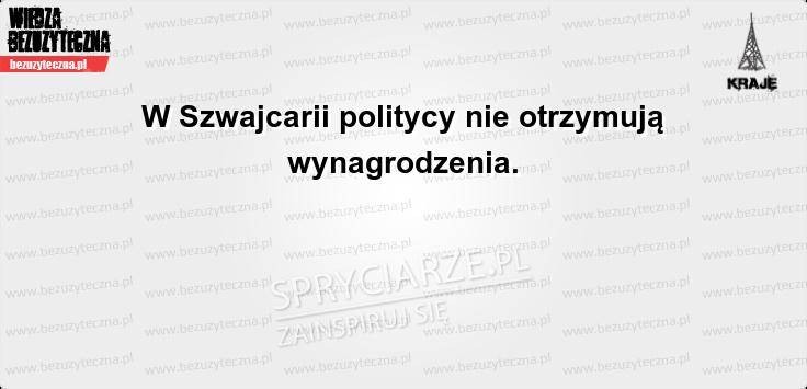 Jest taki kraj gdzie politycy nie dostają wynagrodzenia