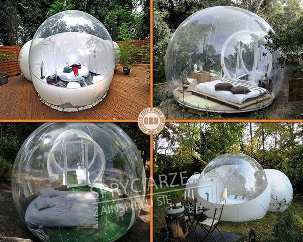 Ogrodowa bańka z łóżkiem w której będziesz mógł się zrelaksować