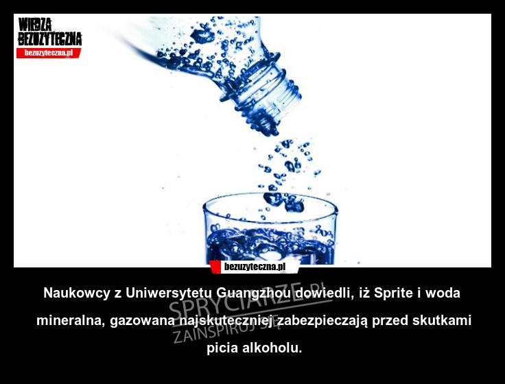 Woda gazowana i Sprite na kaca