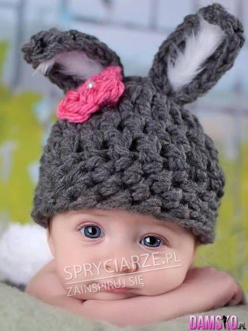 Czapeczka króliczka na dzieciaczka