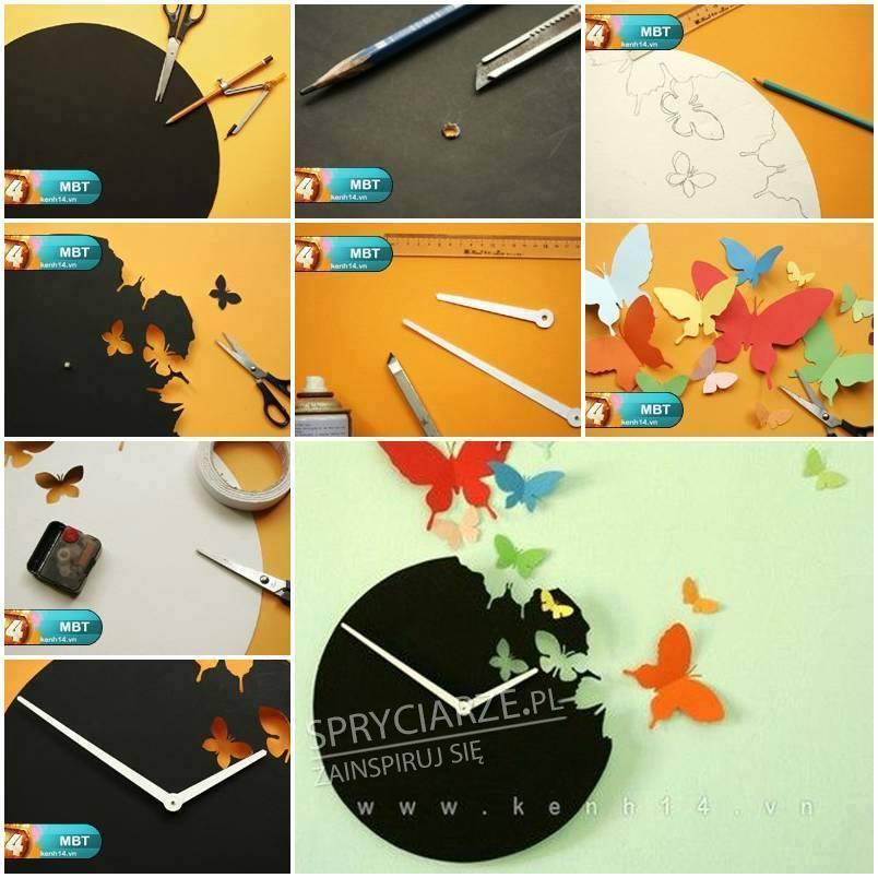Pomysł na zegar z motylkami