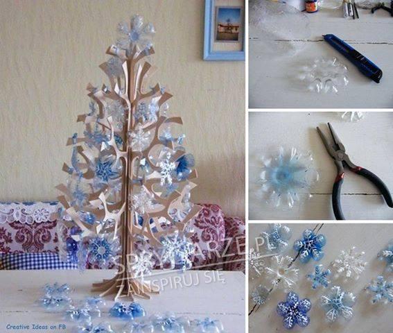 Wykorzystanie plastikowych butelek jako ozdób na choinkę