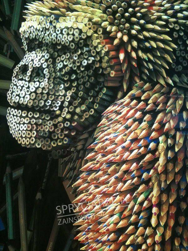 Goryl z kolorowych kredek