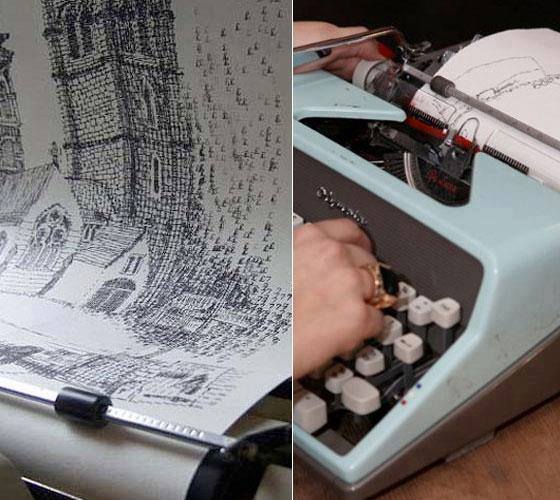 Obrazy stworzone na maszynie do pisania