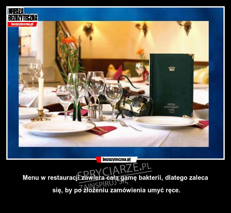 Myj ręce po dotknięciu menu