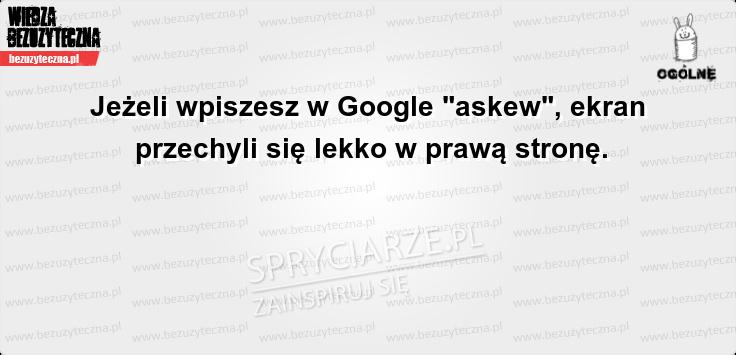 Wpisz askew w Google