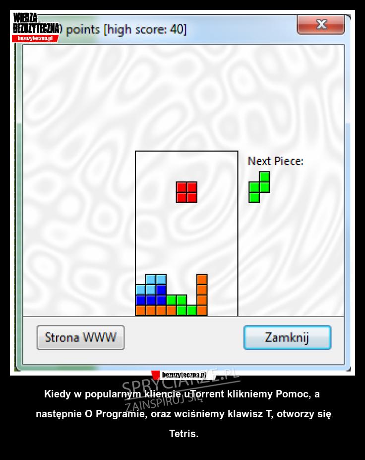 Tetris w programie uTorrent