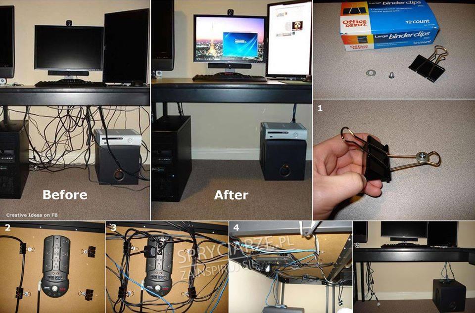 Rozwiązanie problemu kabli pod biurkiem