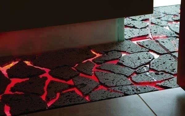 Genialna podłoga z podświetleniem LED i strukturą popękanej powierzchni