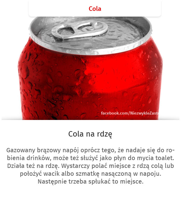 Niezwykłe zastosowanie zwykłych rzeczy - Cola