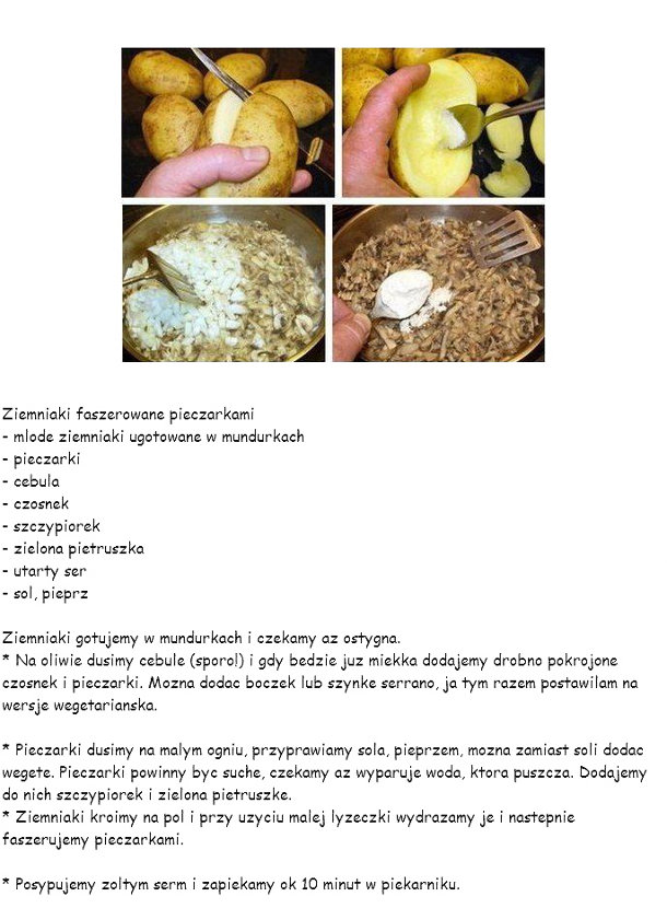 Ziemniaki faszerowane pieczarkami - PRZEPIS