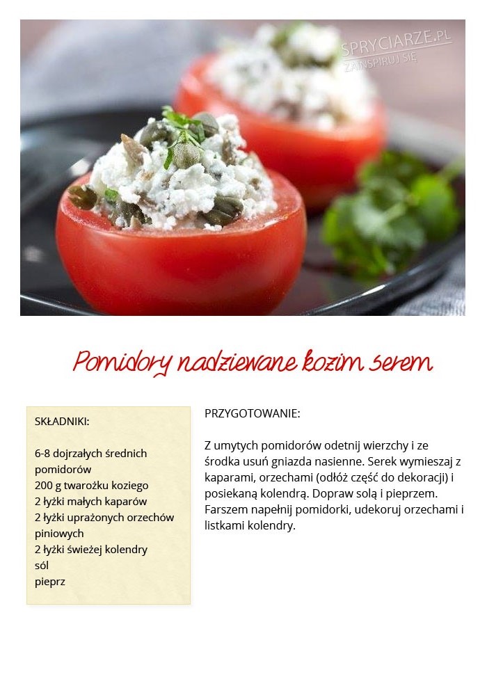 Przepis na pomidory nadziewane kozim serem
