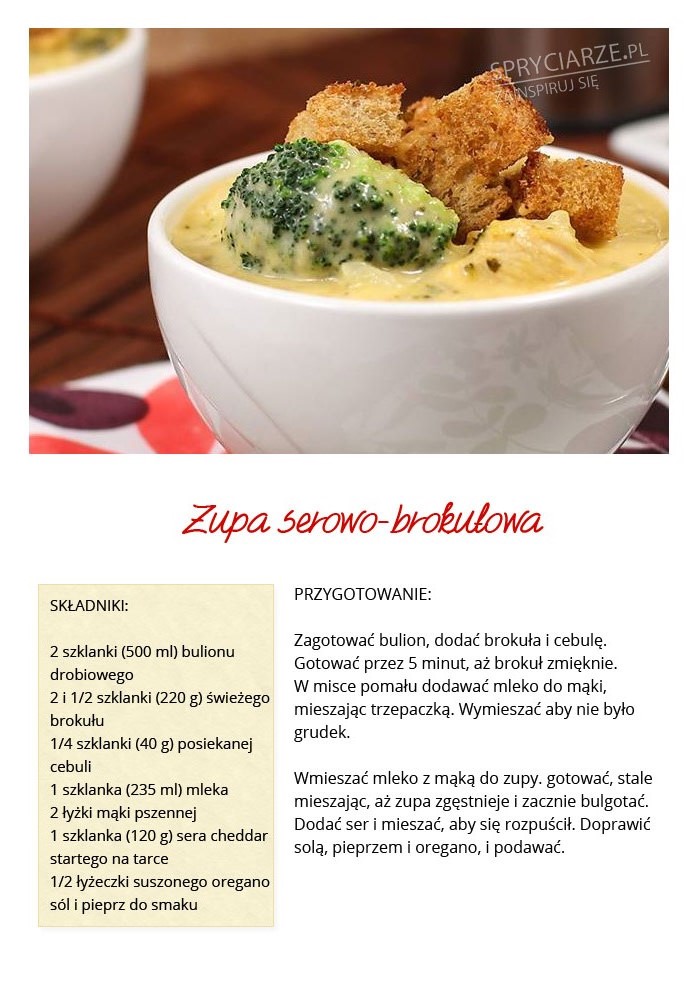 Zupa serowo-brokułowa