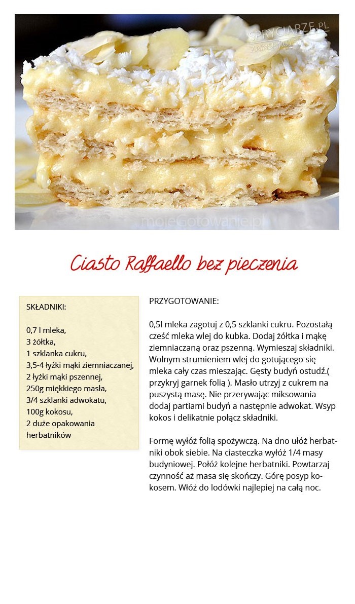 Ciasto Raffaello bez pieczenia - SUPER PRZEPIS!