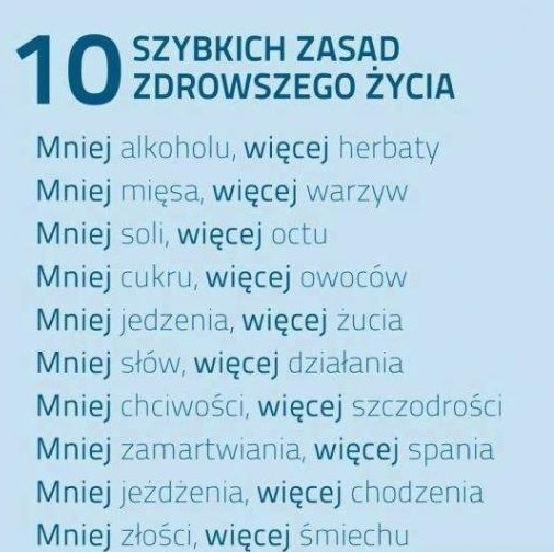 10 zasad zdrowszego życia