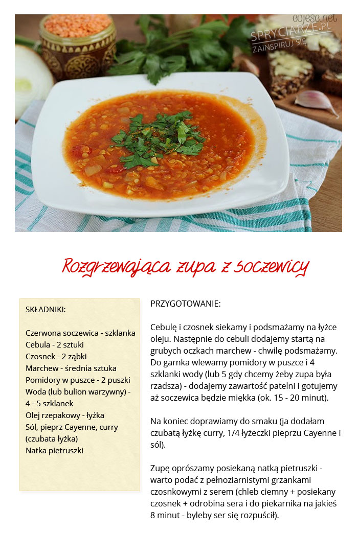 Rozgrzewająca zupa z soczewicy 