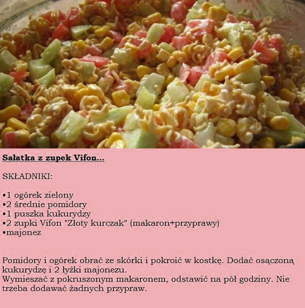 Sałatka z zupek chińskich 