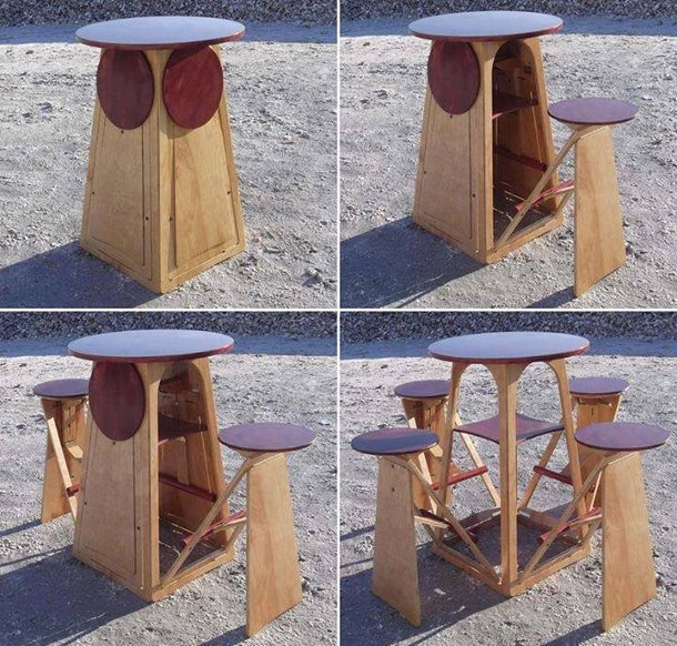 Praktyczny stolik i krzesła