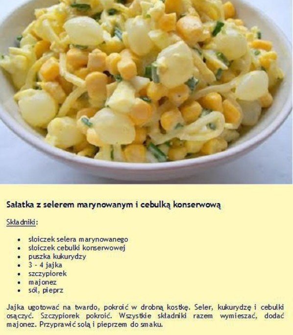 Przepis na sałatkę z selerem i cebulką