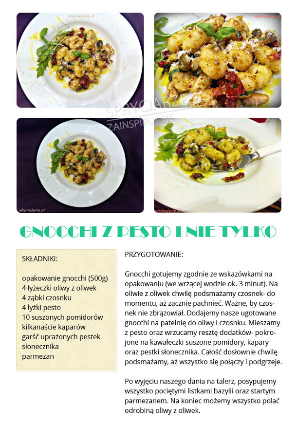 Przepis na gnocchi z pesto 
