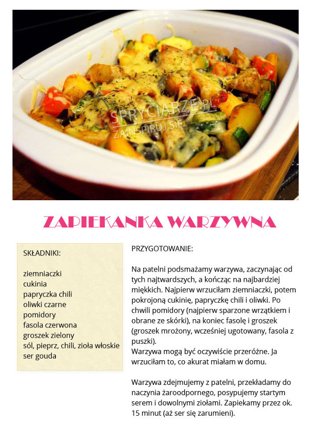 Przepis na zapiekankę warzywną 