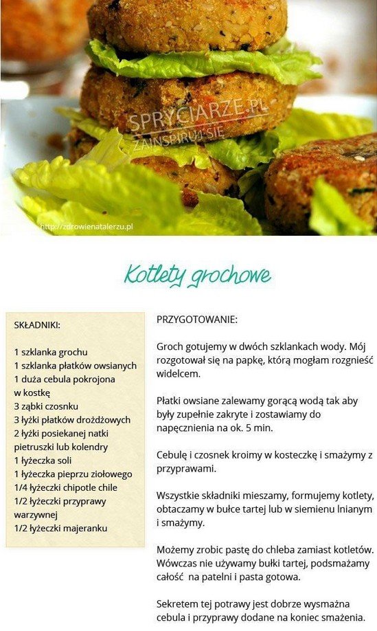 Przepis na kotlety z grochu