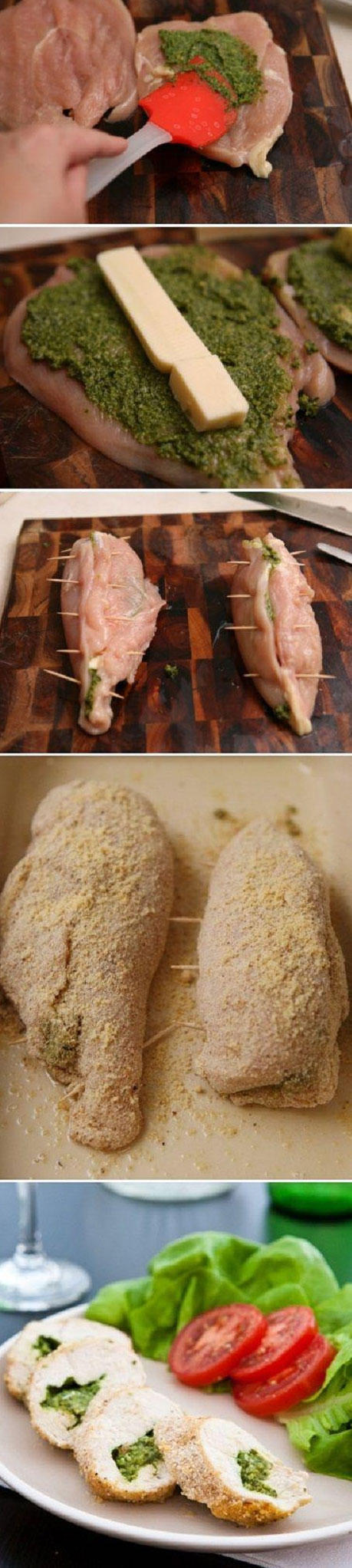 Przepis na pierś z kurczaka z serem i szpinakiem 