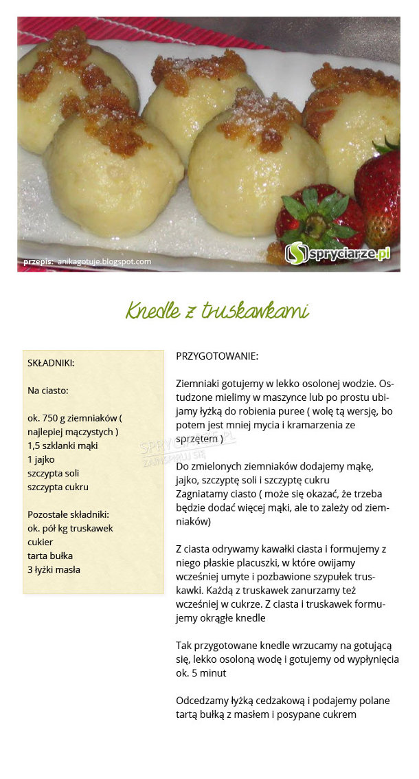 Przepis na knedle z truskawkami