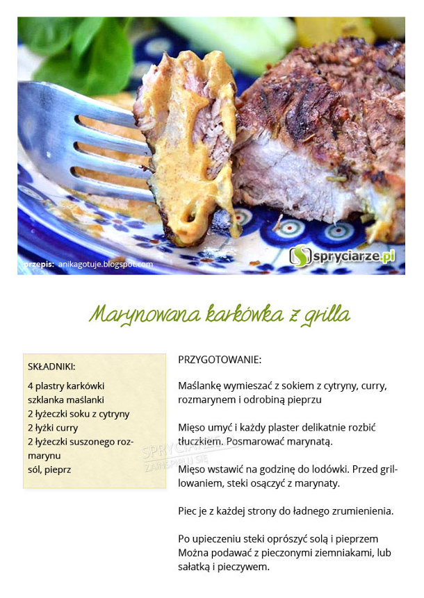 Marynowana karkówka z grilla 