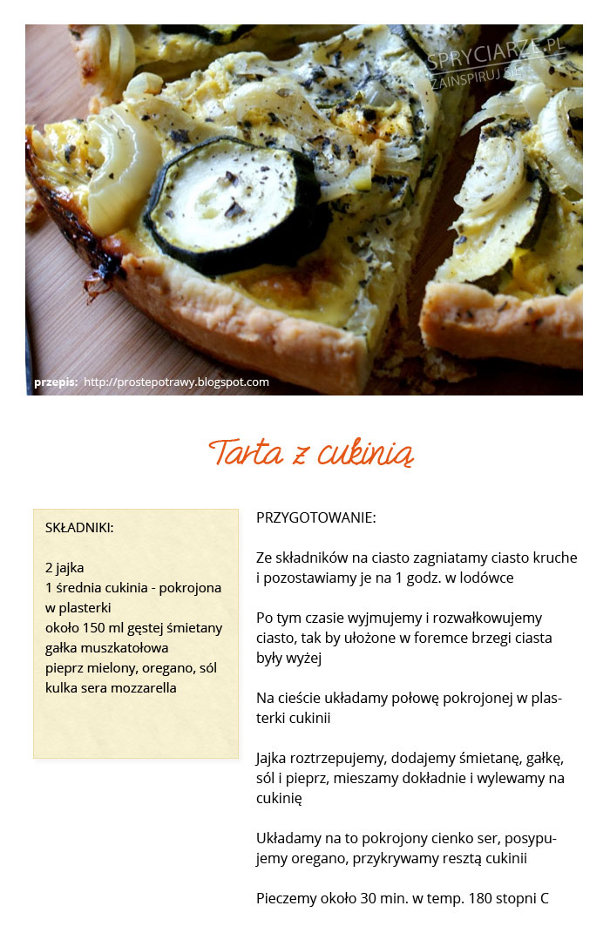 Przepis na tartę z cukinią