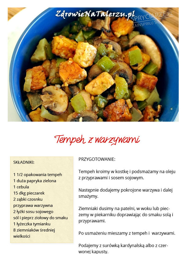 Przepis na tempeh z warzywami
