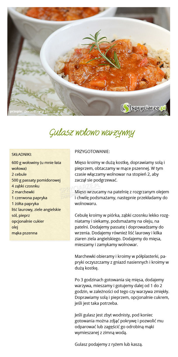 Przepis na gulasz wołowo-warzywny