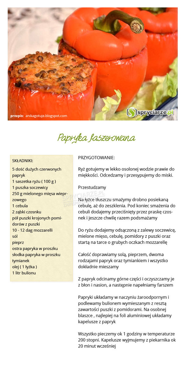Przepis na paprykę faszerowaną 