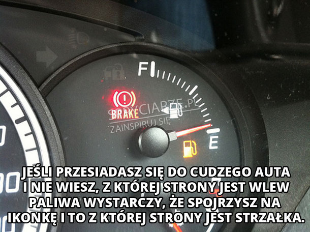 Nie wiesz, z której strony jest wlew paliwa? Jest na to sposób.