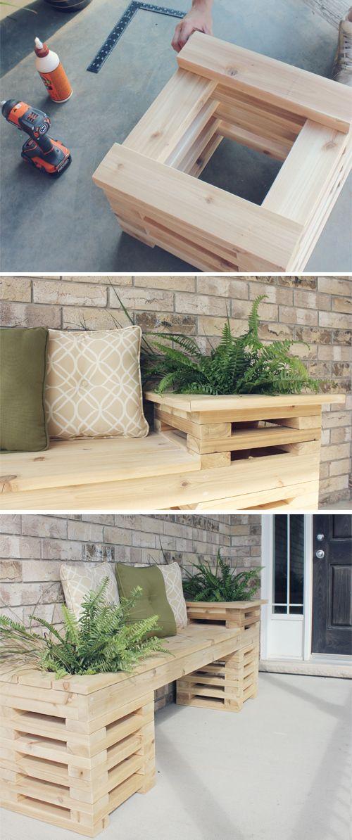 Ogrodowa ławka z drewna DIY