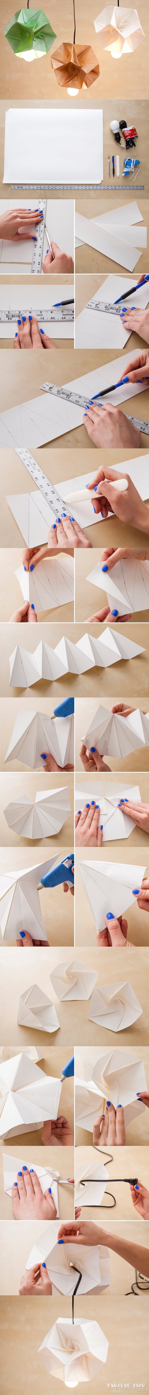 Pomysłowe lampy origami