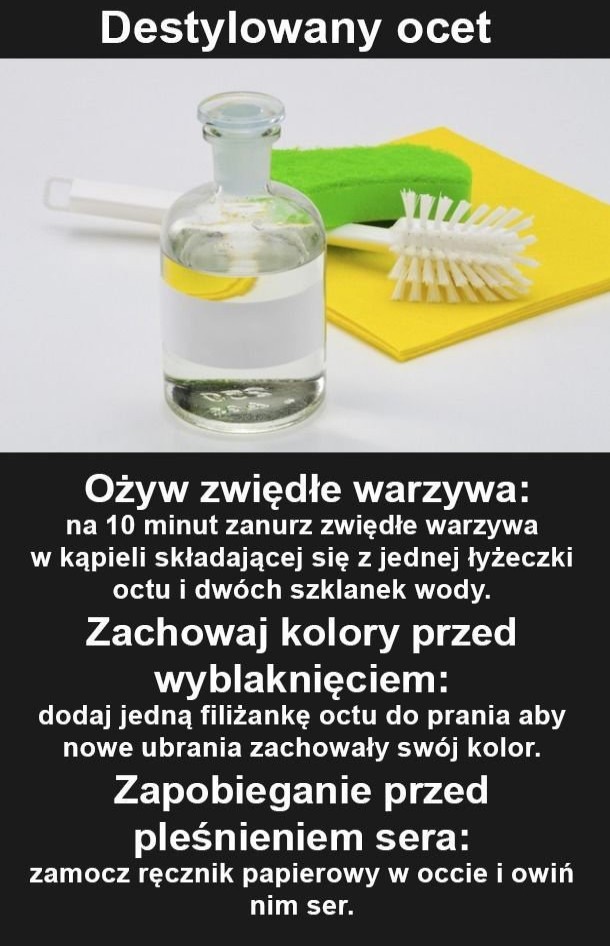Ożyw zwiędłe warzywa - destylowany ocet